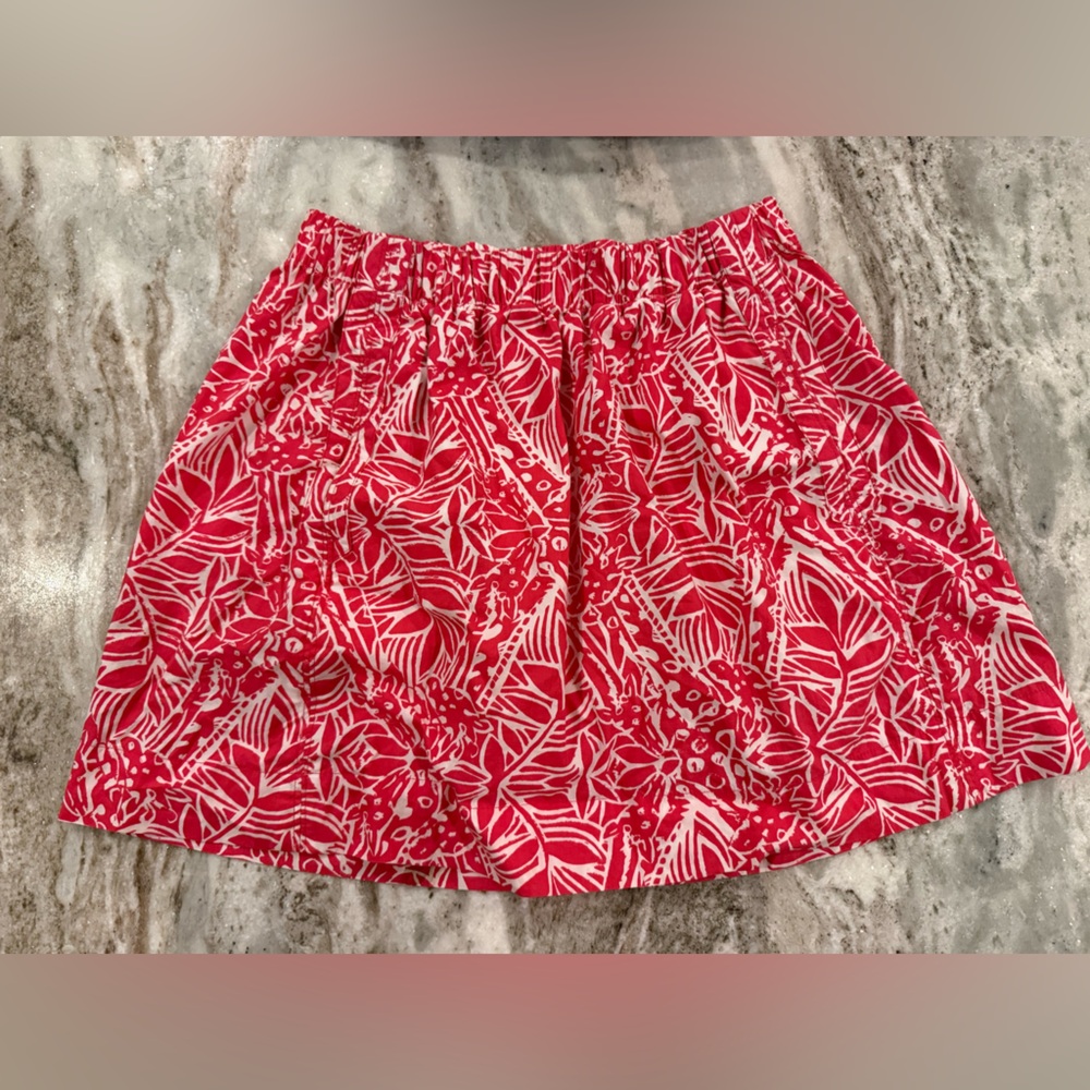 Lilly Pulitzer Pink Patterned Mini Skirt Size XS